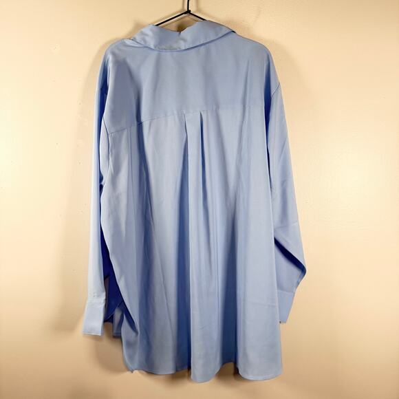 Lane Bryant Easy Collared Button-Down Shirt Blue Relaxed Casual Top Size 26/28 - Picture 6 of 8